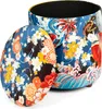 Excelsa Kimono velours et bois pouf de rangement 39x39x43 Voir les images du produit 5