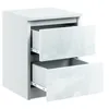 Nachttisch Kommode mit 2 Schubladen Sideboard Weiss Produktbild-Vorschau 2