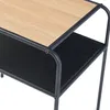 A close-up view of a modern side table with a wooden top and a black shelf. Náhľad obrázku produktu