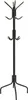 A black metal coat rack with gold accents and a tripod base. Náhled obrázku produktu