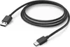 A black USB-A to USB-C cable coiled on a white background. Anteprima dell’immagine prodotto
