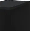 A close-up, angled view of a black corner shelf unit. Náhled obrázku produktu