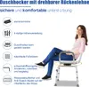 Jayseuw sprchová stolička s opierkou chrbta a podrúčkou Náhľad obrázku produktu 3