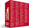 A red box with gold lettering and a gold stripe, displaying lists of product benefits in multiple languages. Náhled obrázku produktu