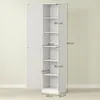 HOMCOM Badezimmerschrank Badschrank hoch schmal mit 2 Türen Produktbild-Vorschau 3