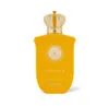A yellow perfume bottle with a gold crown-shaped cap, set against a white background. Produktbild-Vorschau