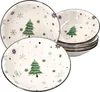 A set of Christmas-themed bowls with snowflake and tree designs. Podgląd zdjęcia produktu