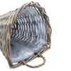 Rattan Wand Blumenampel konisch 32 x 25 cm natur mit Folie Produktbild-Vorschau 3