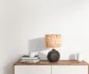 LED Tischlampe 38,5cm Keramikfuß Schwarz mit Naturmaterial Produktbild-Vorschau 6