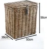 A wicker laundry basket with dimensions indicated. Podgląd zdjęcia produktu