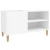 A white cabinet with wooden legs on a white background. Anteprima dell’immagine prodotto