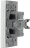 A close-up side view of the back of a white electrical wall socket with its internal components exposed. Anteprima dell’immagine prodotto