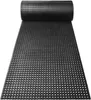 A black rubber mat with a perforated pattern is rolled up on one end and laid out flat on a white background. Podgląd zdjęcia produktu