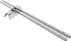 A pair of silver chopsticks resting on a silver chopstick rest. Náhled obrázku produktu