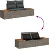 Garten-Sofa-Set mit Speicher 6 pcs Grau Poly Rattan Produktbild-Vorschau 11
