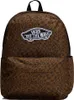 A brown Vans backpack with a leopard print and checkerboard pattern. Podgląd zdjęcia produktu