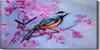 Dekor Leinwand Uhr Wandbilder 60x30 Gemälde Zweig Blumen Produktbild-Vorschau 1