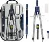 A set of drawing tools including a compass, mechanical pencil, lead refills, and an eraser, laid out on a white background. Náhľad obrázku produktu
