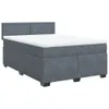 vidaXL Postel Boxspring s matrací Dark Grey 160x200 cm Náhled obrázku produktu 3