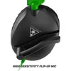 Close-up of a black gaming headset with a green cable and a green microphone boom. Anteprima dell’immagine prodotto