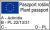 A plant passport label with EU flag and text in Polish and English. Náhled obrázku produktu