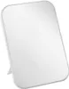 A white rectangular makeup mirror with a stand is shown against a white background. Produktbild-Vorschau