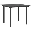 vidaXL Garten-Esstisch Schwarz 80x80x74 cm Stahl e Glas Anteprima dell’immagine prodotto 4