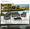 Salon de jardin en résine tressée PALESE - gris Voir les images du produit 4