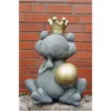 Froschkönig mit Krone für den Gartenteich aus Steinguss Neu Produktbild-Vorschau 2