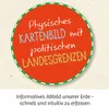 A circular graphic with text describing a physical map with political borders. Anteprima dell’immagine prodotto