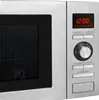 Close-up view of a stainless steel microwave control panel. Produktbild-Vorschau