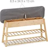 Ławka na buty Relaxdays na 8 par, 2 półki, składana Podgląd zdjęcia produktu 5