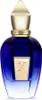 A perfume bottle with a blue gradient and gold accents. Voir les images du produit