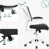Collage of images showing features of a white office chair. Produktbild-Vorschau