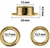 Ösen Set 12 mm – 100 goldene Metallösen mit Lochstanzer und Produktbild-Vorschau 6