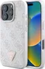 A pink Guess branded iPhone 16 Pro Max case is shown diagonally with the phone inside. Podgląd zdjęcia produktu