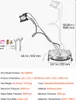 A pressure washer surface cleaner with dimensions and specifications displayed. Produktbild-Vorschau