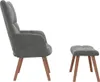vidaXL Poltrona relax con sgabello in velluto grigio scuro Anteprima dell’immagine prodotto 3