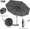COSTWAY parasol 300 cm z diodami LED i korbką, parasol Podgląd zdjęcia produktu 9