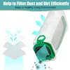 Diagram showing how a vacuum cleaner bag filters dust and dirt. Produktbild-Vorschau