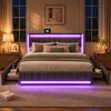 Lit rembourré INONEFT 160x200 cm avec éclairage LED et Voir les images du produit 3