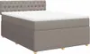 vidaXL Boxspringbett mit Matratze Taupe 160x200 cm Stoff Produktbild-Vorschau 1