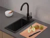 PRIMAGRAN Spülbecken Schwarz Metallic 23x50cm, Granitspüle Produktbild-Vorschau 2
