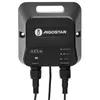 A black Aigostar solar hanging light with input and output cables attached. Produktbild-Vorschau