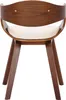 A front view of a wooden chair with a cream-colored seat and backrest. Náhled obrázku produktu