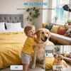A child hugs a dog in a bedroom, with a smaller inset image showing the same scene with a "1080P" label. Produktbild-Vorschau