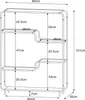 A technical drawing with dimensions of a shelf unit. Produktbild-Vorschau
