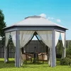 Outsunny Gartenpavillon Faltpavillon mit 6 Seitenteile Produktbild-Vorschau 9