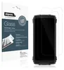 A product package for a screen protector is shown next to the product it is designed for. Produktbild-Vorschau