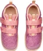 A pair of pink children's shoes with velcro straps. Produktbild-Vorschau